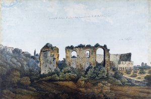 Het Claudische aquaduct en het Colosseum, 1778 door Thomas Jones